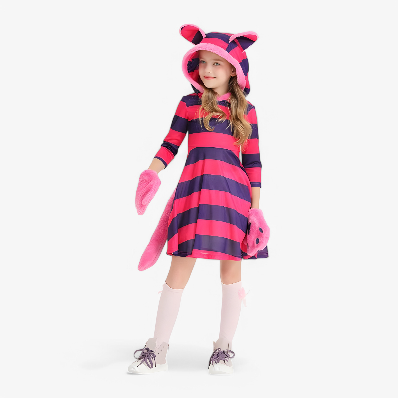 Kids 4 Piece Cheshire Cat Costume