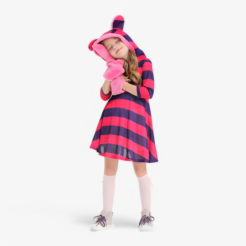 Kids 4 Piece Cheshire Cat Costume - Image 5