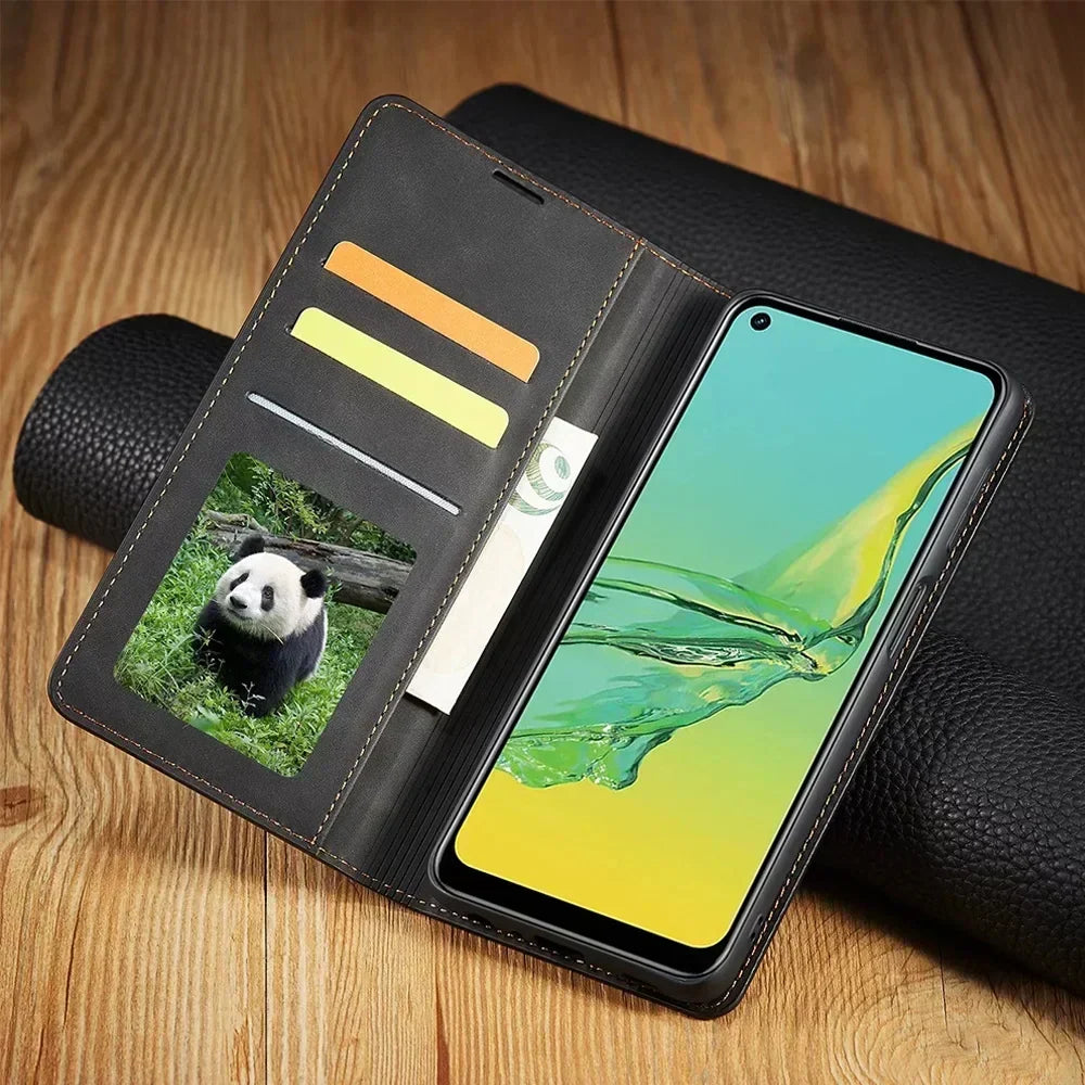 Leather Wallet Phone Case Magnetic Flip Cover
