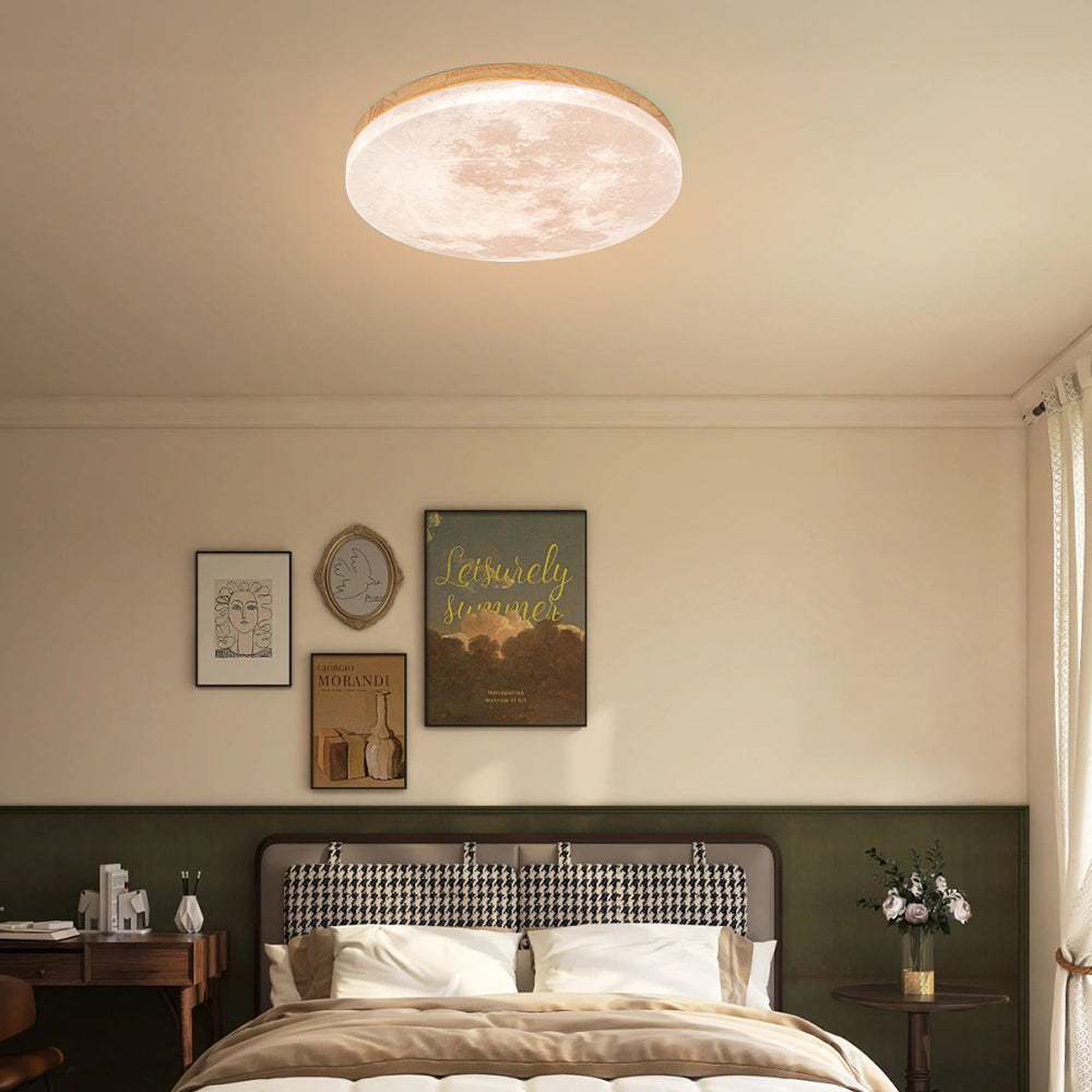 Moon Round Flush Ceiling Light Soft Ambient Indoor Lighting - Image 11
