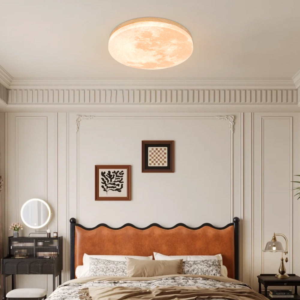 Moon Round Flush Ceiling Light Soft Ambient Indoor Lighting - Image 12
