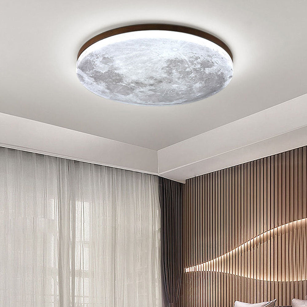 Moon Round Flush Ceiling Light Soft Ambient Indoor Lighting - Image 19