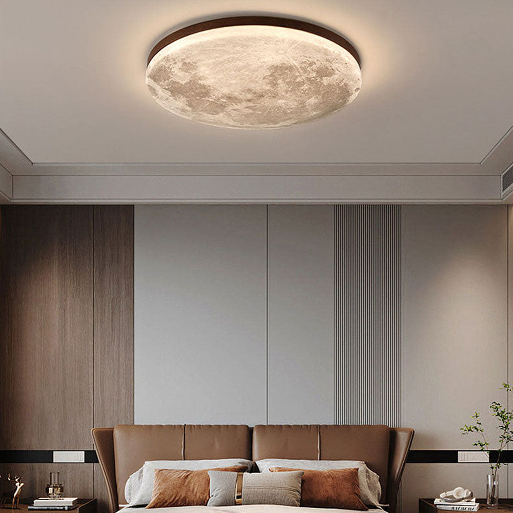 Moon Round Flush Ceiling Light Soft Ambient Indoor Lighting - Image 20