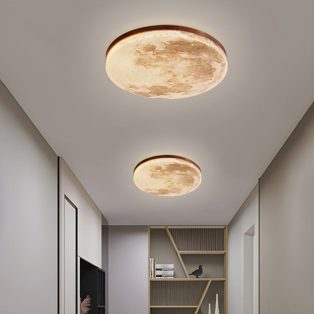 Moon Round Flush Ceiling Light Soft Ambient Indoor Lighting - Image 21