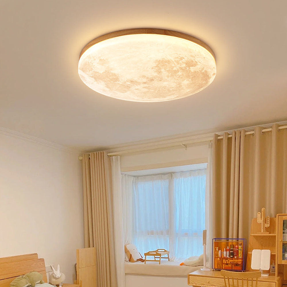Moon Round Flush Ceiling Light Soft Ambient Indoor Lighting - Image 5
