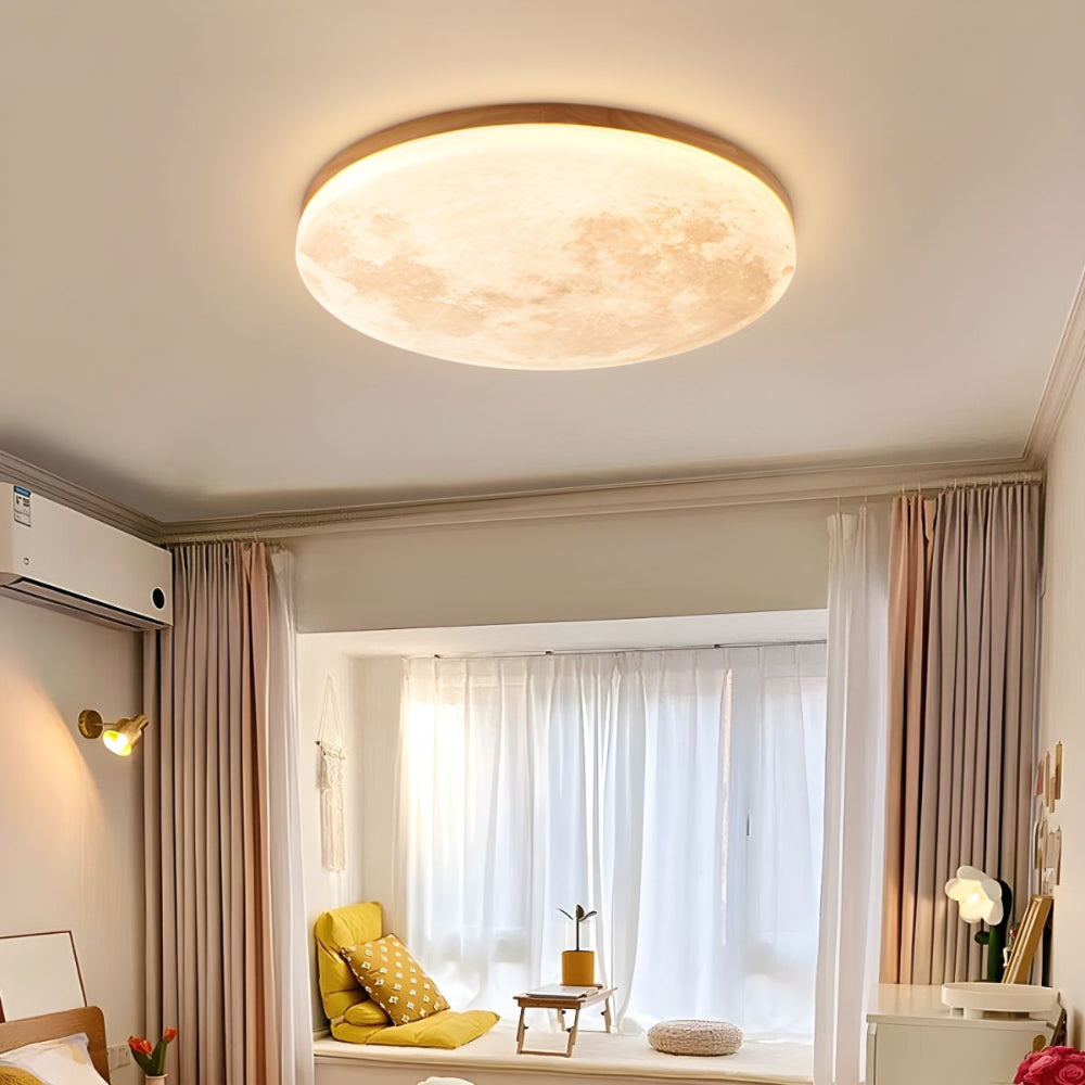 Moon Round Flush Ceiling Light Soft Ambient Indoor Lighting - Image 6