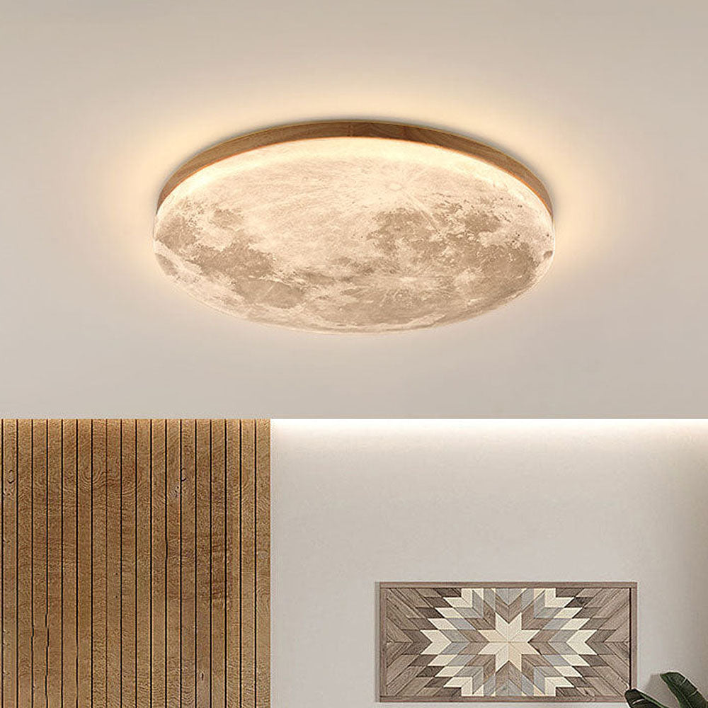 Moon Round Flush Ceiling Light Soft Ambient Indoor Lighting - Image 7