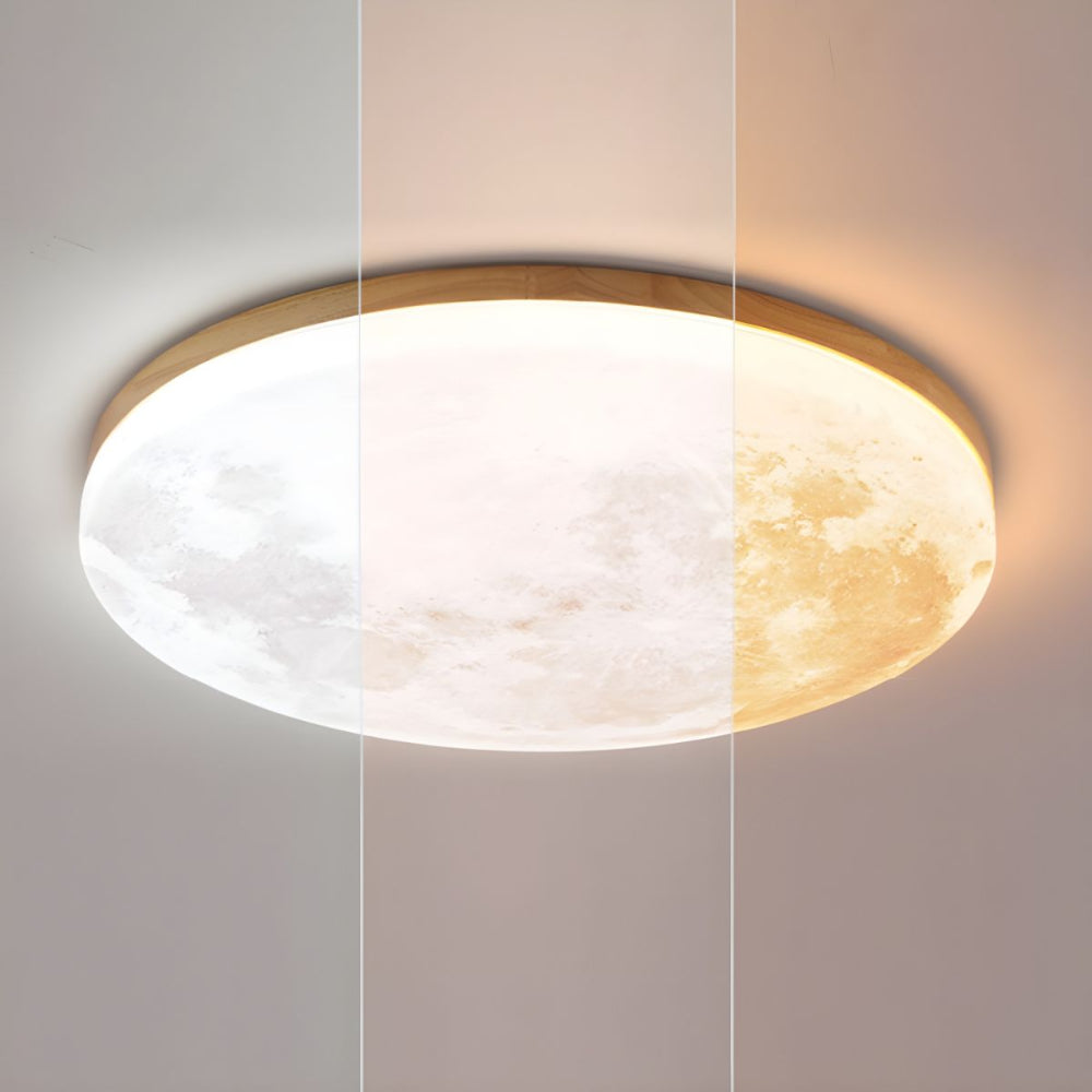 Moon Round Flush Ceiling Light Soft Ambient Indoor Lighting - Image 8