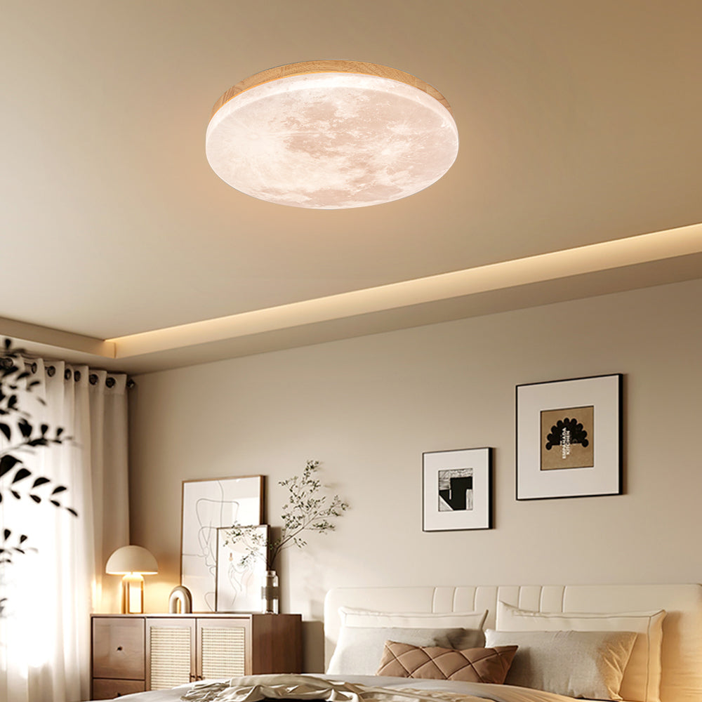 Moon Round Flush Ceiling Light Soft Ambient Indoor Lighting - Image 9