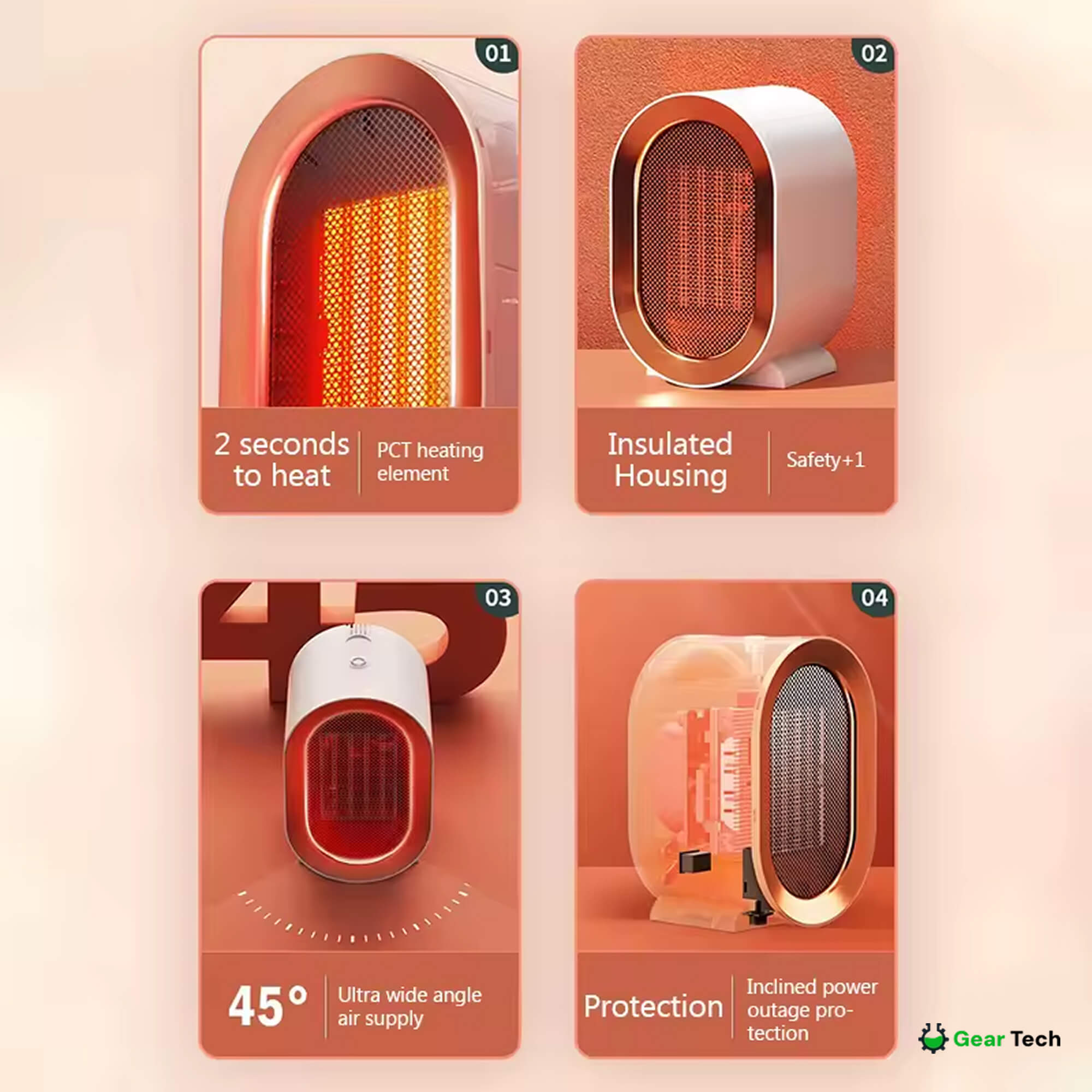 Quiet Small Electric Heater with Adjustable Thermostat - Image 7