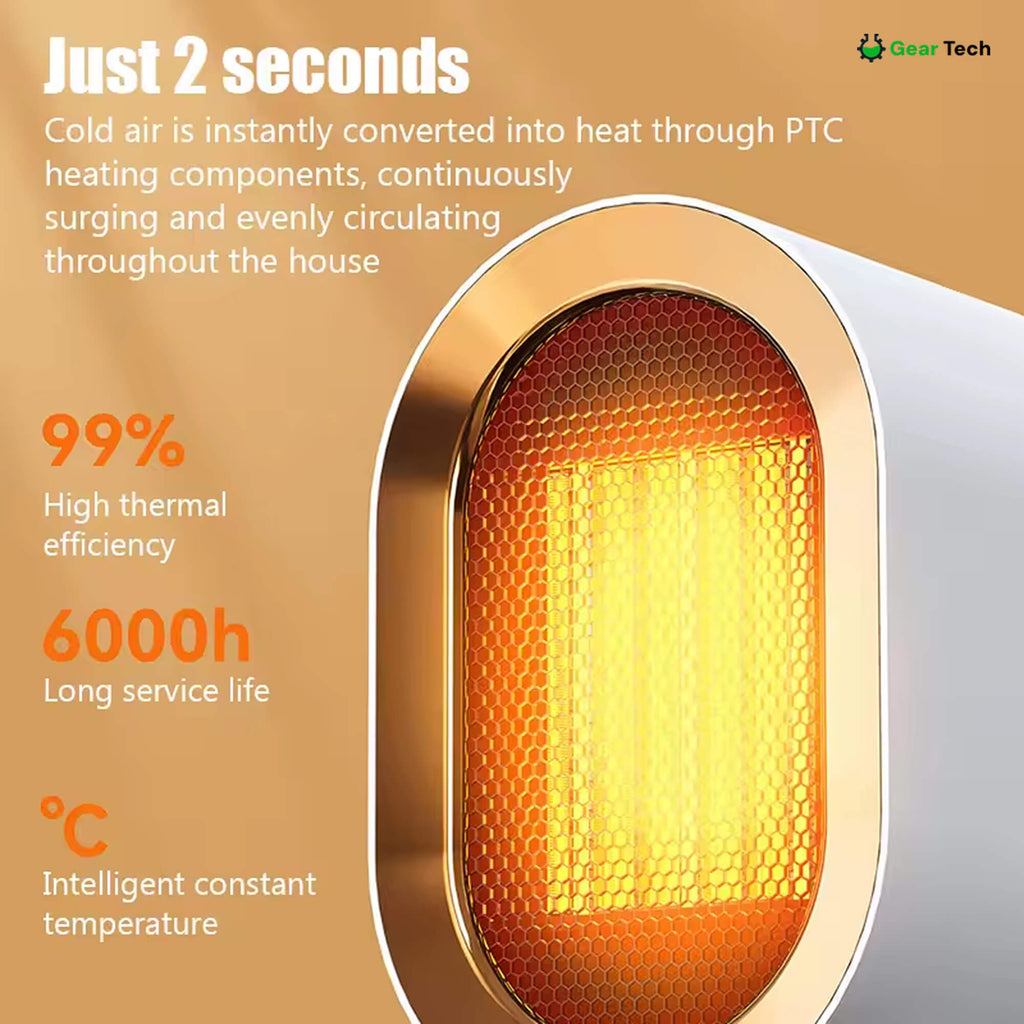 Quiet Small Electric Heater with Adjustable Thermostat - Image 10