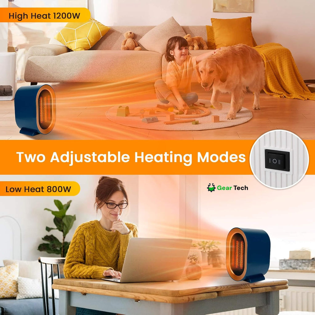 Quiet Small Electric Heater with Adjustable Thermostat - Image 4