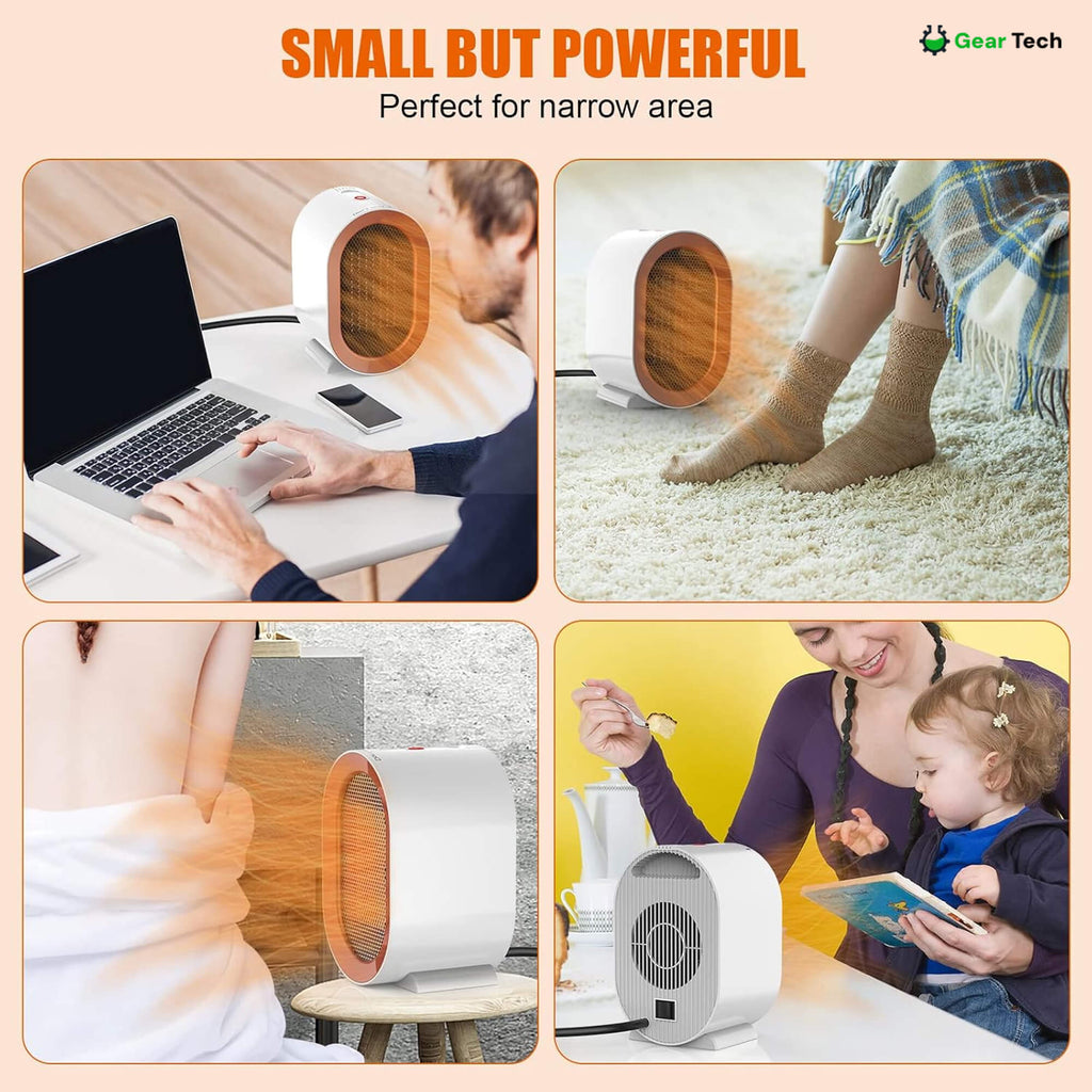 Quiet Small Electric Heater with Adjustable Thermostat - Image 5