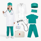 Kids Doctor Costume Set Lab Coat Stethoscope Medical Accessories