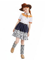 Womens 4 Piece Cowgirl Costume Set Cow Print - Image 4