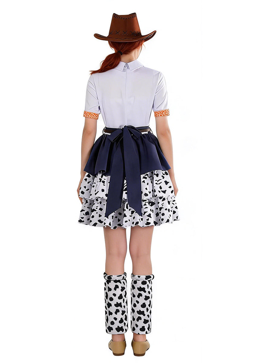 Womens 4 Piece Cowgirl Costume Set Cow Print - Image 7