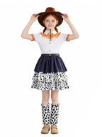 Womens 4 Piece Cowgirl Costume Set Cow Print