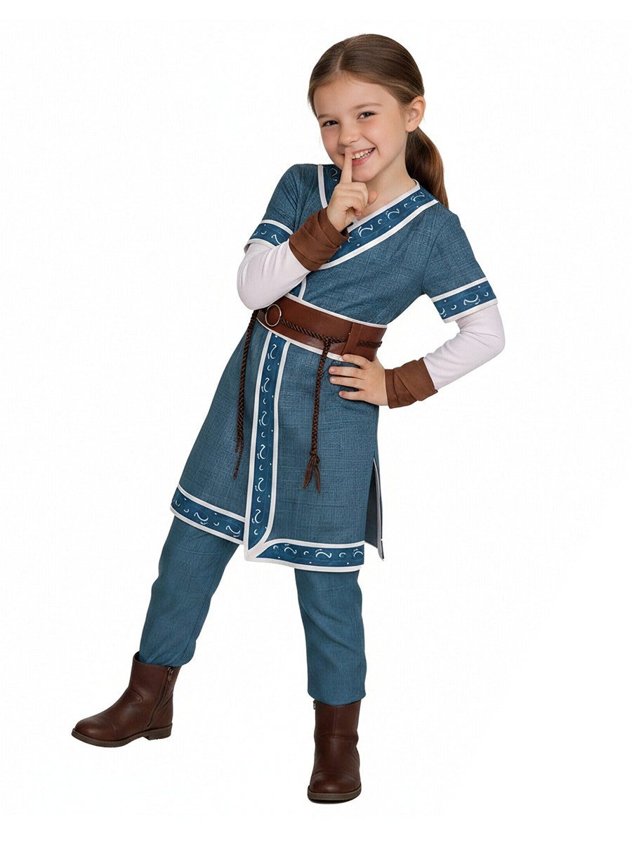 Water Tribe Costume Blue Warrior Cosplay Tunic Set - Image 4
