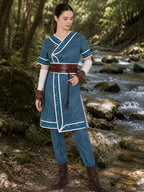 Water Tribe Costume Blue Warrior Cosplay Tunic Set - Image 10