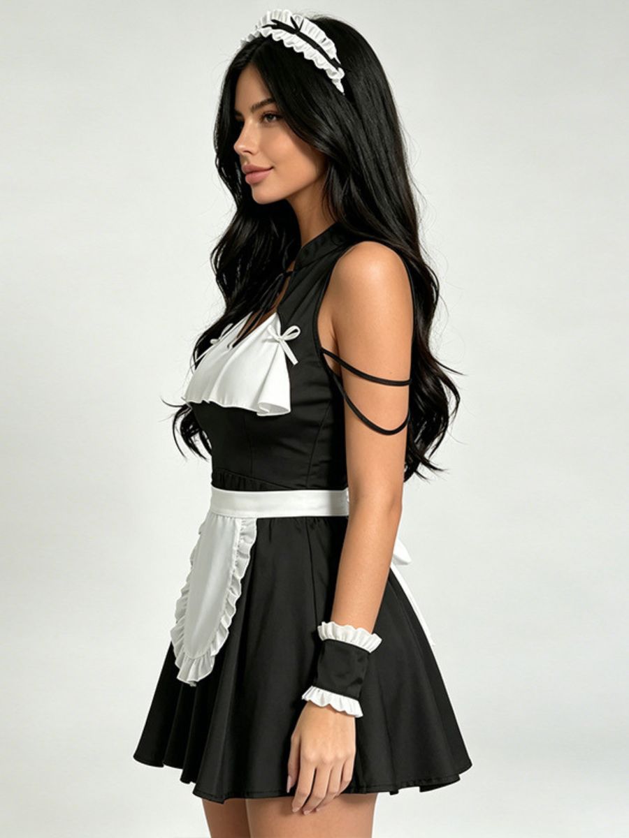 Women 4 Piece Maid Cosplay Outfit - Image 3