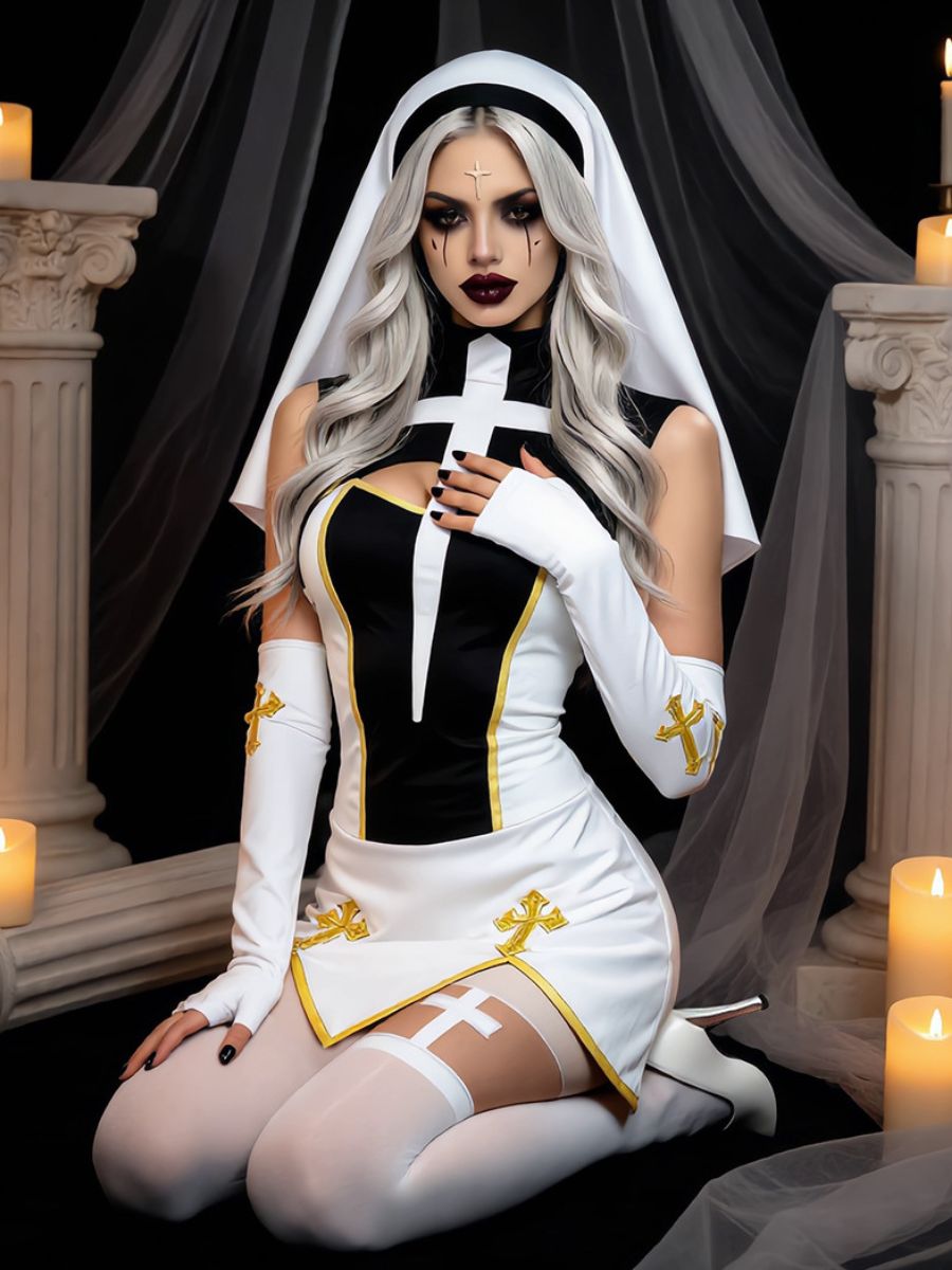 Women Anime Nun Cosplay Dress - Image 3