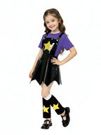 Halloween Costume Black PVC Star Suspender Dress Cosplay Set - Image 4
