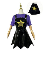 Halloween Costume Black PVC Star Suspender Dress Cosplay Set - Image 9