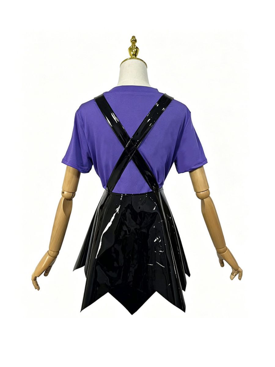 Halloween Costume Black PVC Star Suspender Dress Cosplay Set - Image 10