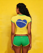 Women 2 Piece Brazil Jersey Outfit - Image 2