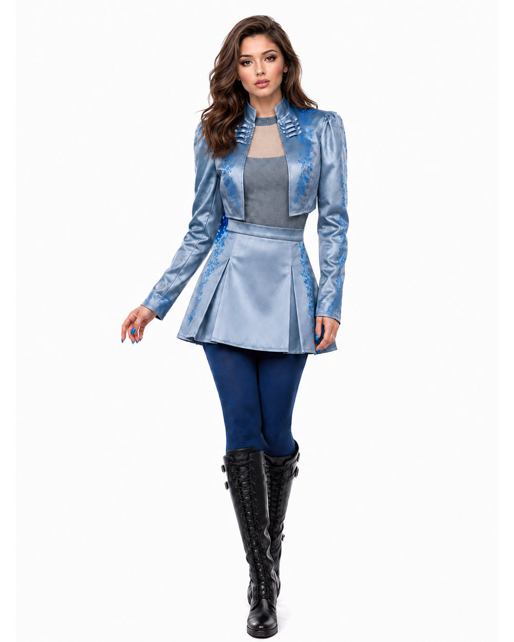Kids Adults 3 Piece Satin Princess Cosplay Costume - Image 12