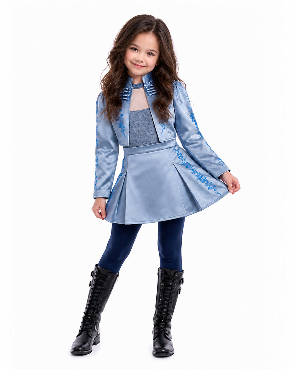 Kids Adults 3 Piece Satin Princess Cosplay Costume - Image 6