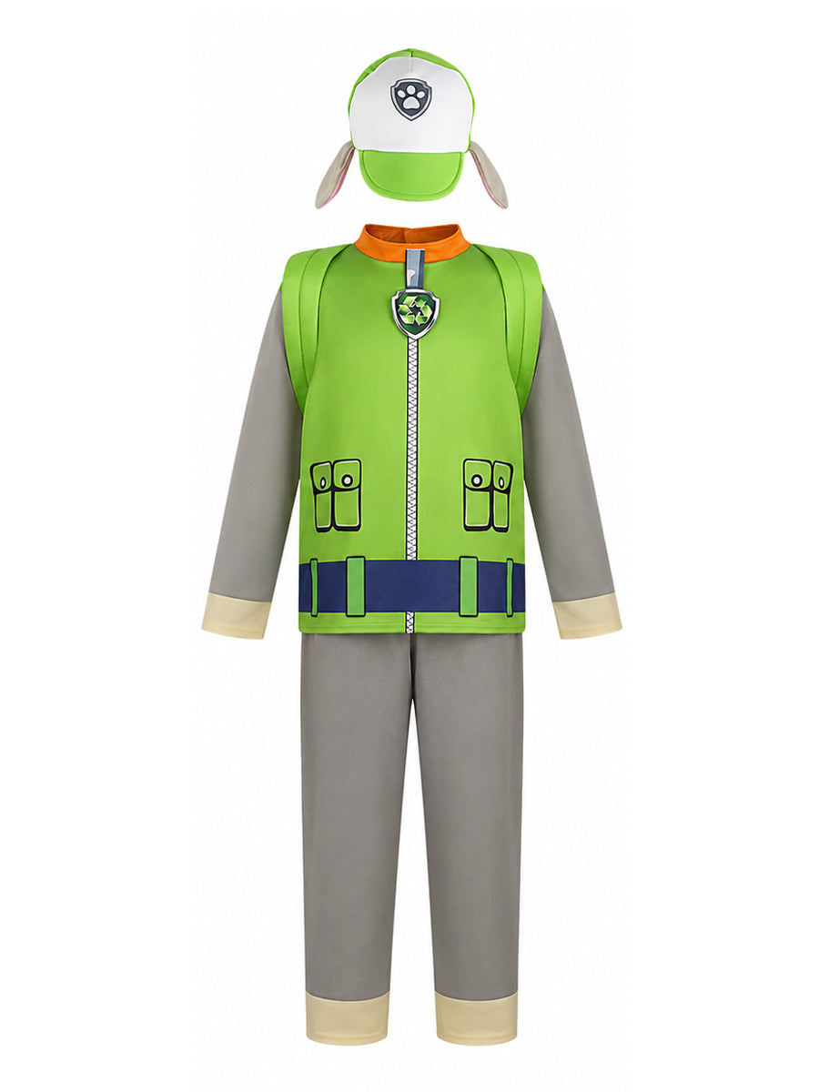 Boys 4 Piece Green Pup Costume - Image 5