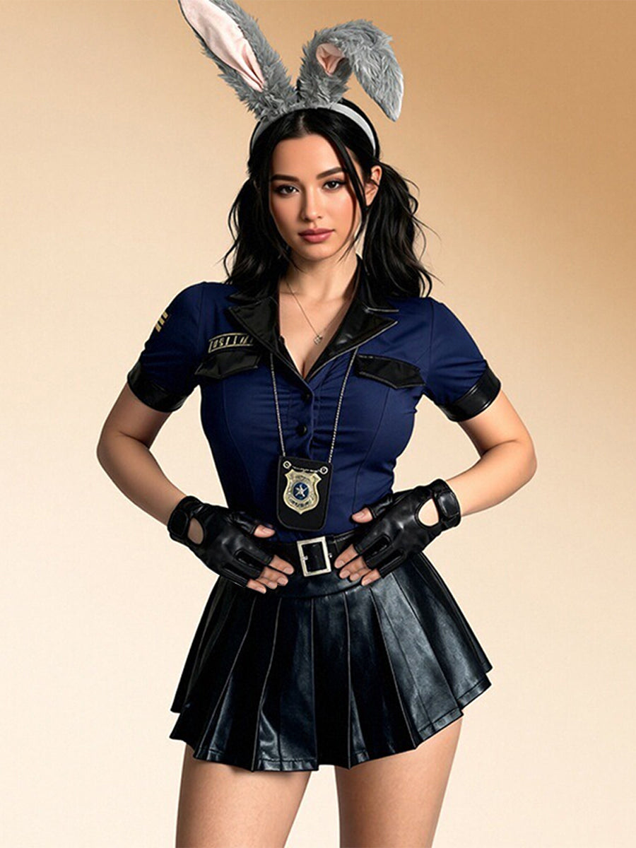Women Bunny Police Officer Cosplay Costume - Image 2