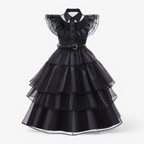 Girls Costume Set Gothic Dress Wig Socks Gloves Jewelry - Image 2