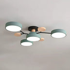Modern LED Round Iron Semi Flush Chandelier Contemporary Ceiling Light - Image 2