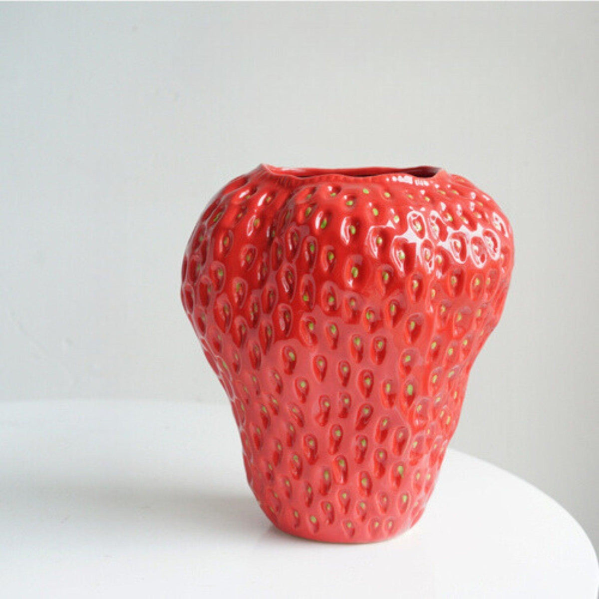 Strawberry Ceramic Flower Vase Glossy Textured Finish - Image 13