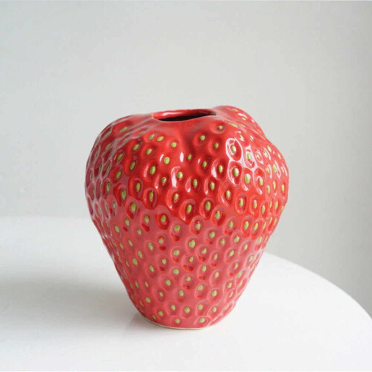 Strawberry Ceramic Flower Vase Glossy Textured Finish - Image 12