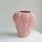 Strawberry Ceramic Flower Vase Glossy Textured Finish - Image 10