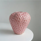 Strawberry Ceramic Flower Vase Glossy Textured Finish - Image 9