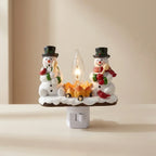 Snowman Campfire Night Light Plug In