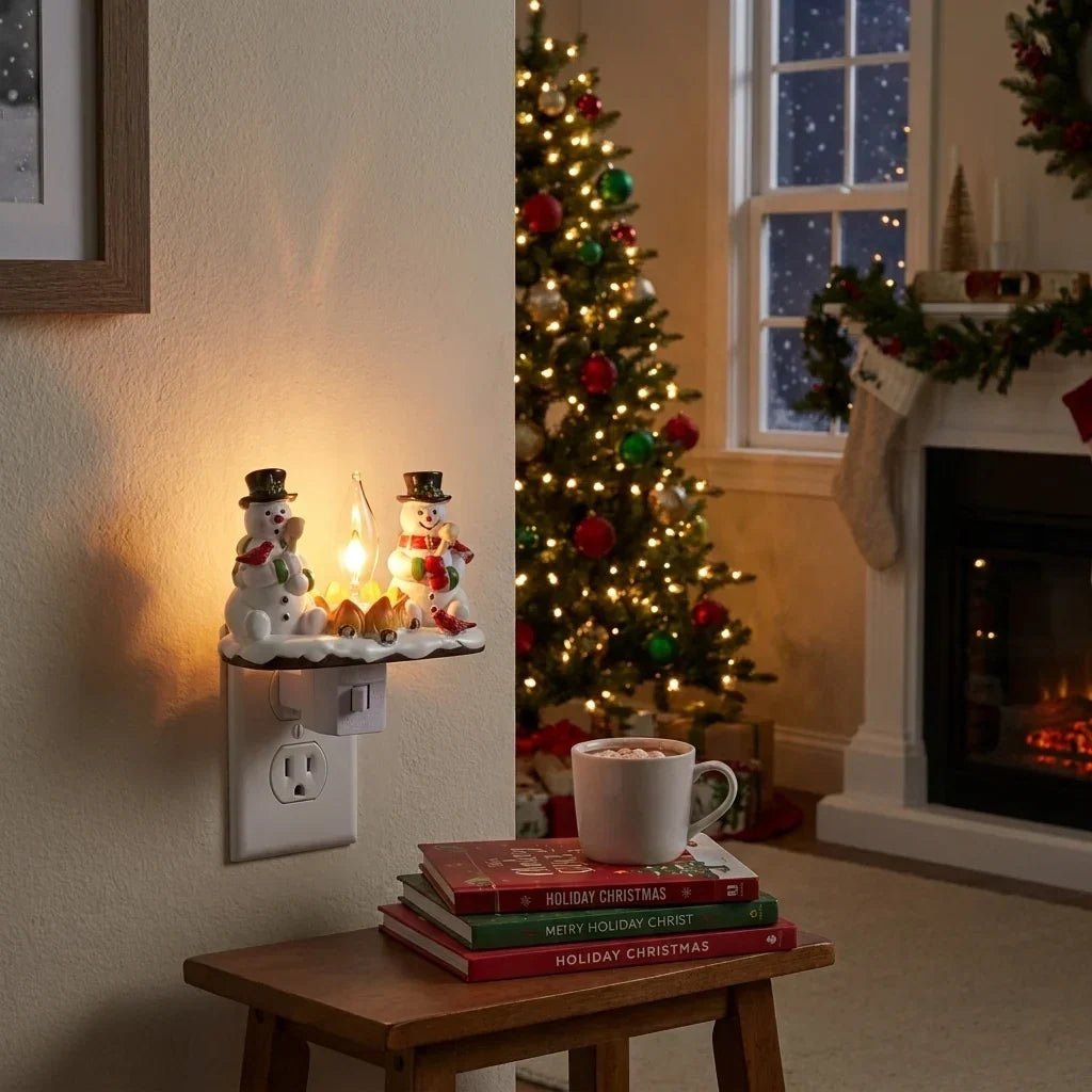 Snowman Campfire Night Light Plug In - Image 3