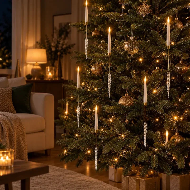 Crystal Drop LED Christmas Tree Candles Flickering Flame - Image 10