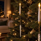 Crystal Drop LED Christmas Tree Candles Flickering Flame - Image 4