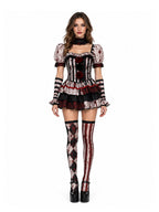 Womens 4 Piece Clown Costume Pierrot - Image 9