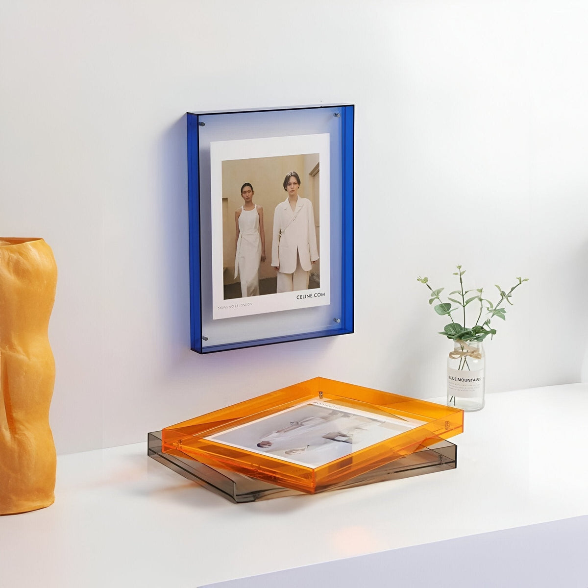 Modern Clear Acrylic Picture Frame Wall Hanging Tabletop Display - Image 2