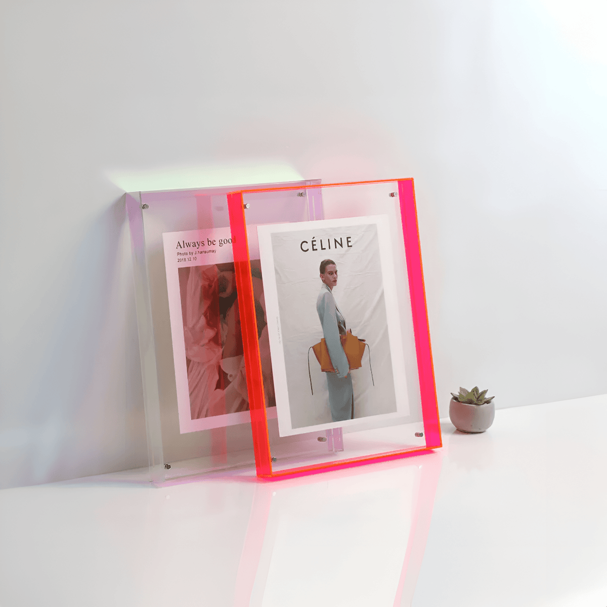 Modern Clear Acrylic Picture Frame Wall Hanging Tabletop Display