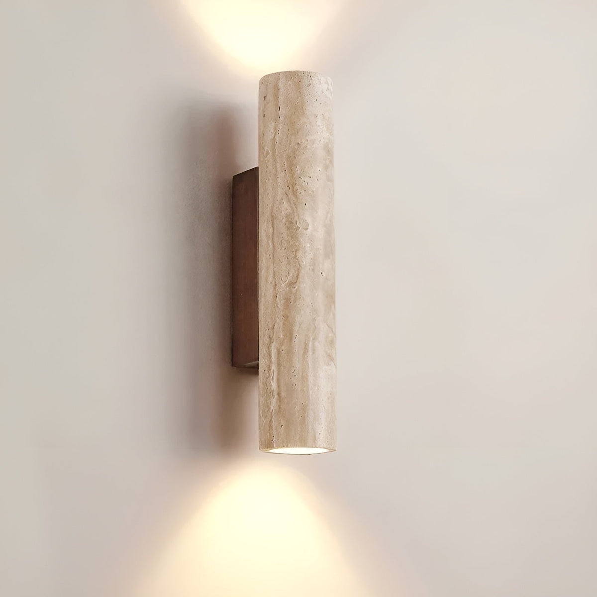 Cylindrical Travertine Wall Sconce Up Down Light