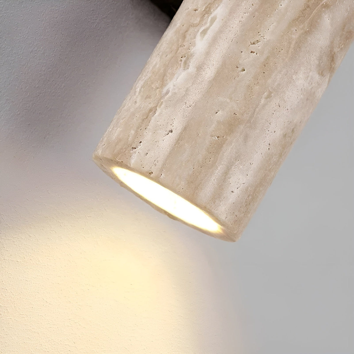 Cylindrical Travertine Wall Sconce Up Down Light - Image 3