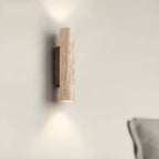 Cylindrical Travertine Wall Sconce Up Down Light - Image 5
