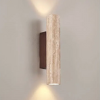 Cylindrical Travertine Wall Sconce Up Down Light - Image 7